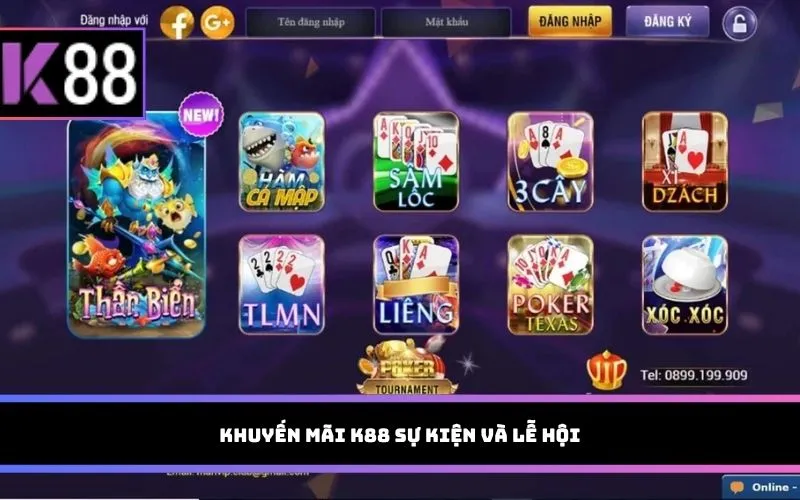 Khuyến mãi K88 sự kiện và lễ hội
